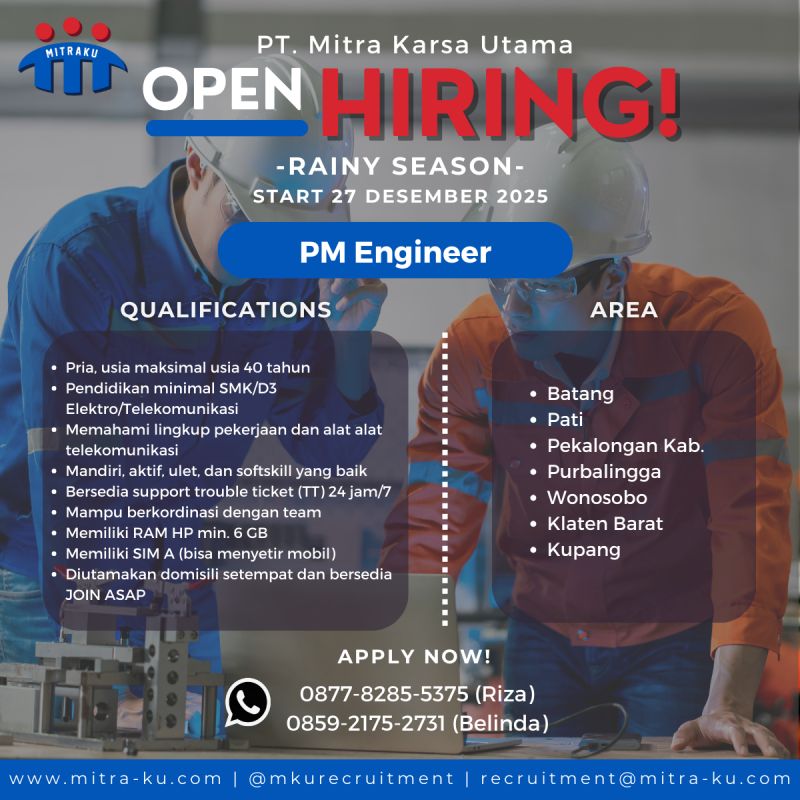 PM Engineer (Preventive Maintenance)